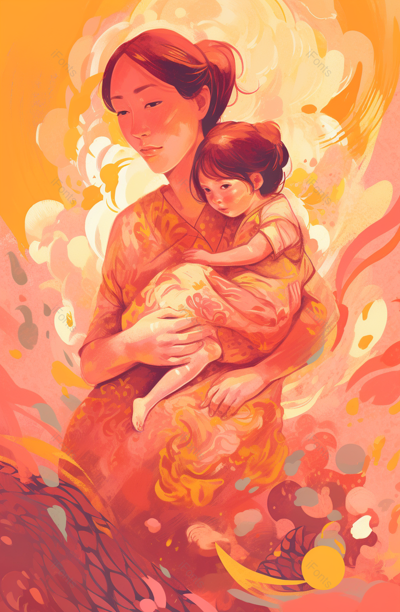 温馨手绘母亲节插画海报效果背景图,插画/手绘图,插画/手绘图库,插画/手绘图下载,插画/手绘